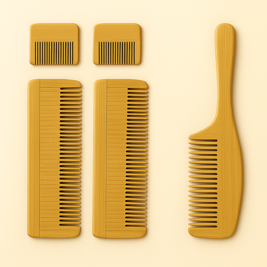 Diffrent Type of Bamboo and wooden Comb (Pack Of 5)