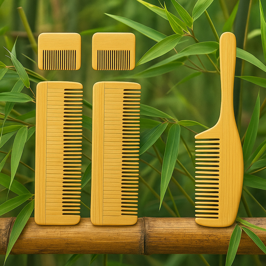 Diffrent Type of Bamboo and wooden Comb (Pack Of 5)